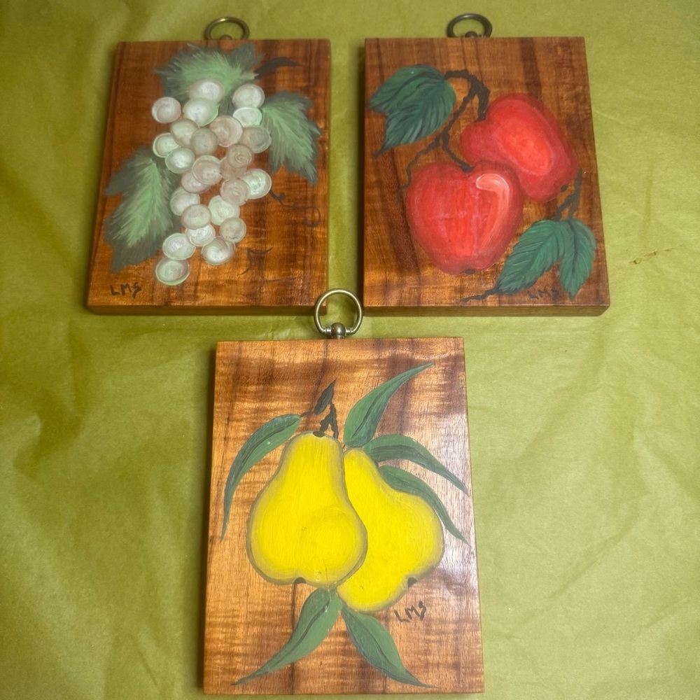 Hand-Painted Fruit Wall Art Set